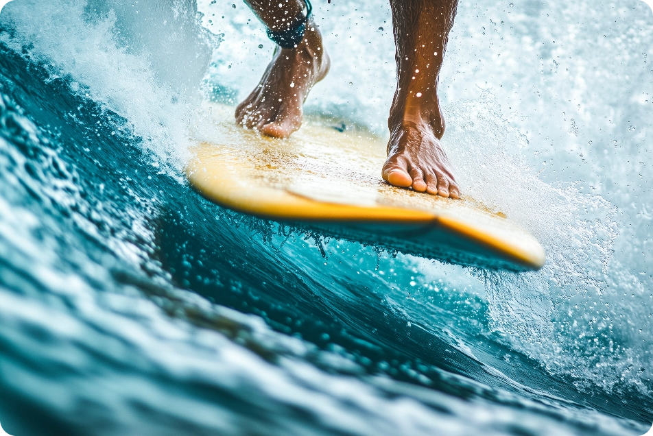 surfboard on water