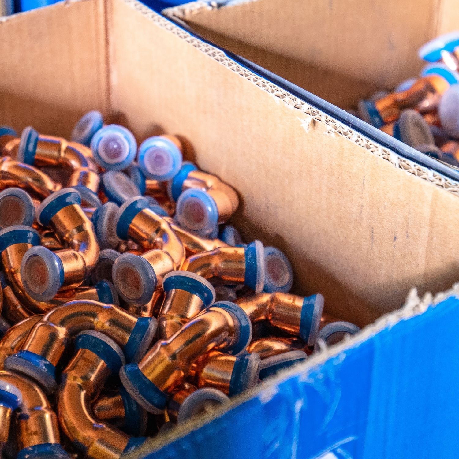 installed brymec copper press fittings and tube