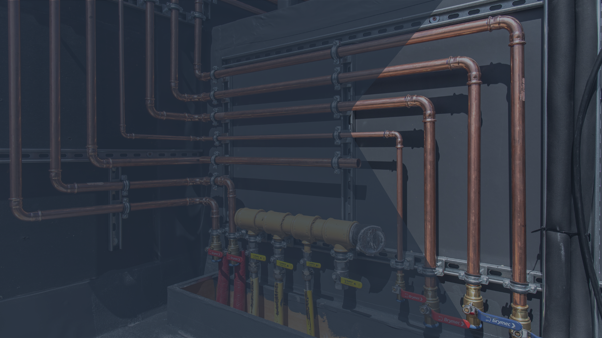 brymec copper press fittings and tube installed