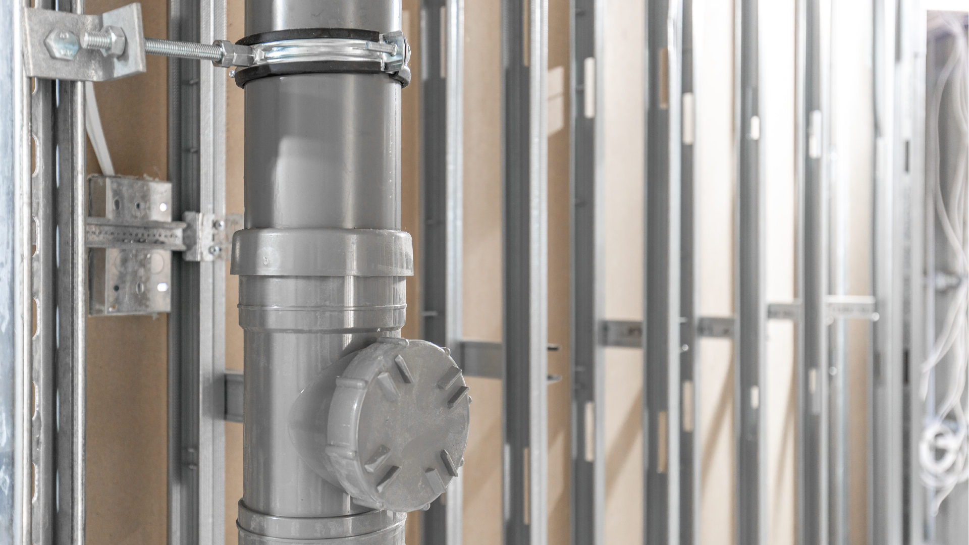 brymec PVC-u Drainage pipes and fittings in grey, installed