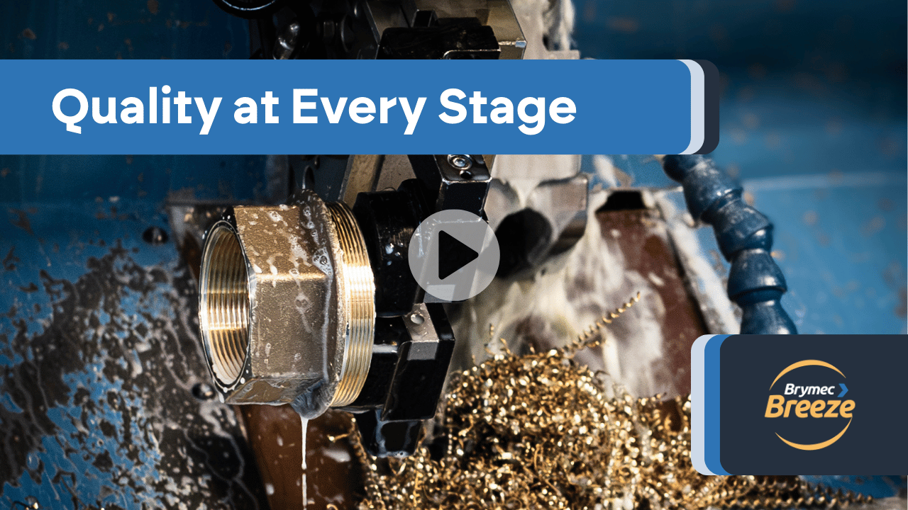 brymec valves being manufactured with text overlay 'quality at every stage'