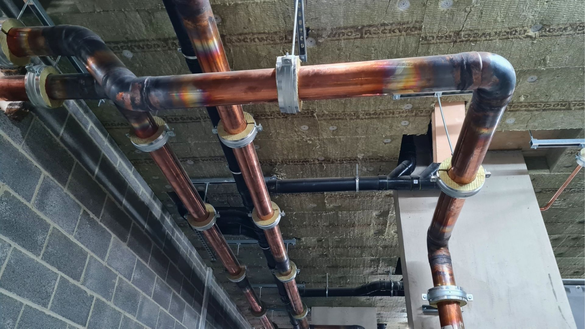 brymec copper end feed fittings and tubes installed