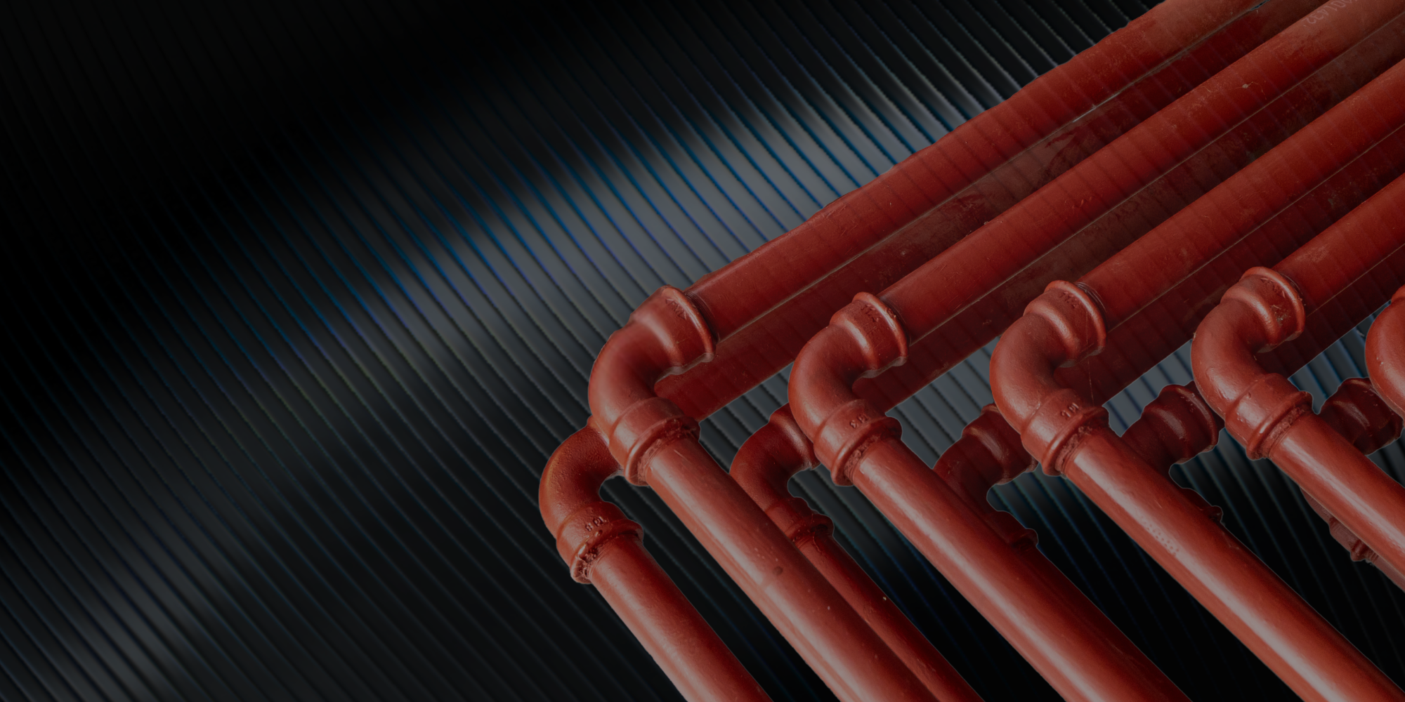 brymec malleable iron installed fittings and tube