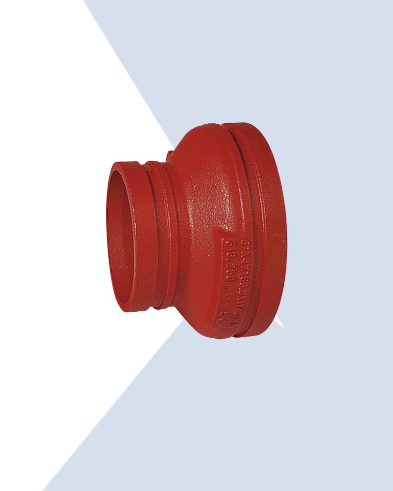 red grooved steel concentric reducer
