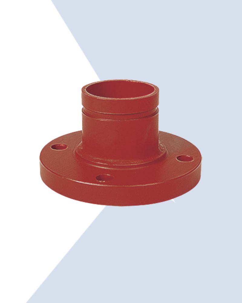 red grooved steel flanged connector